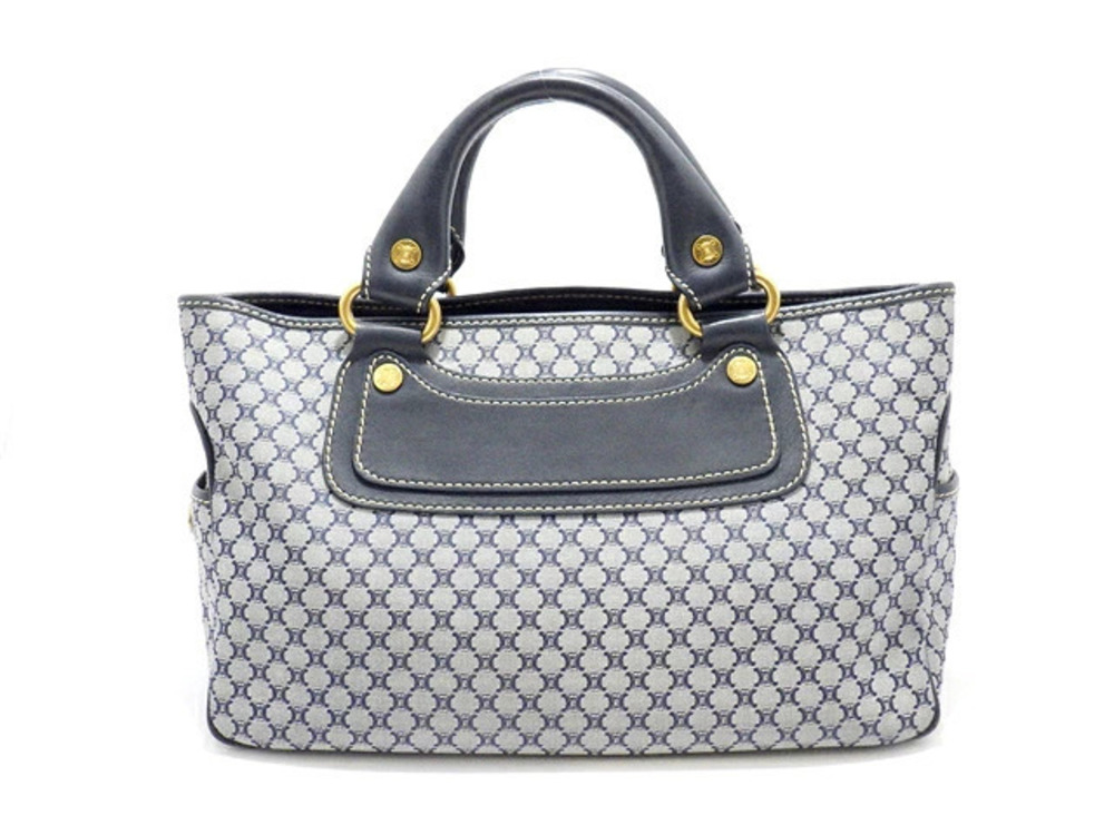 Celine Boogie Bag Handbag Canvas Calfskin Macadam